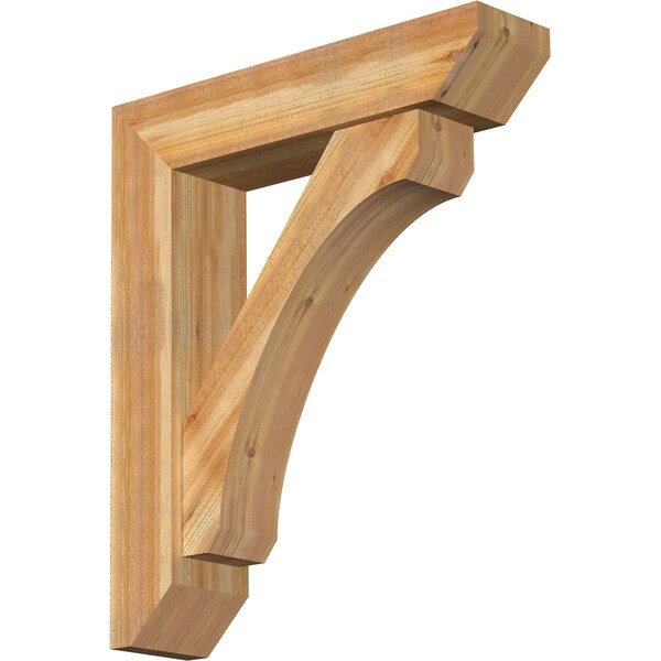 Ekena Millwork Legacy Slat Rough Sawn Bracket w/ Offset Brace, Western Red Cedar, 8"W x 34"D x 40"H BKT0806X34X40LEC06RWR - main